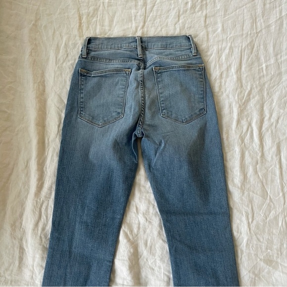 $225 Frame Light Wash Le High Skinny Raw Hem Jeans - Picture 5 of 7